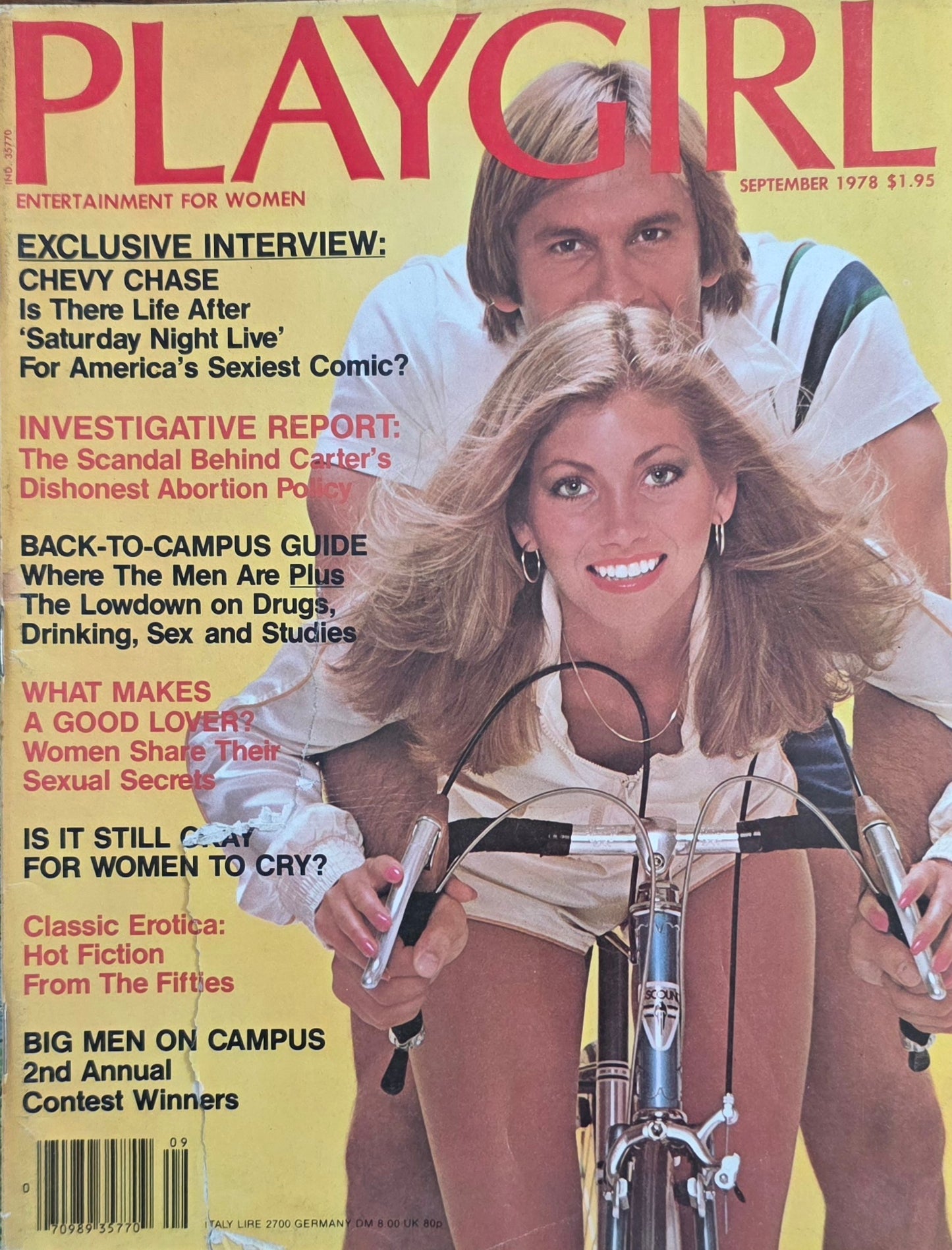 Vintage PLAYGIRL September 1978 Very Good condition- Men's Adult Glamour