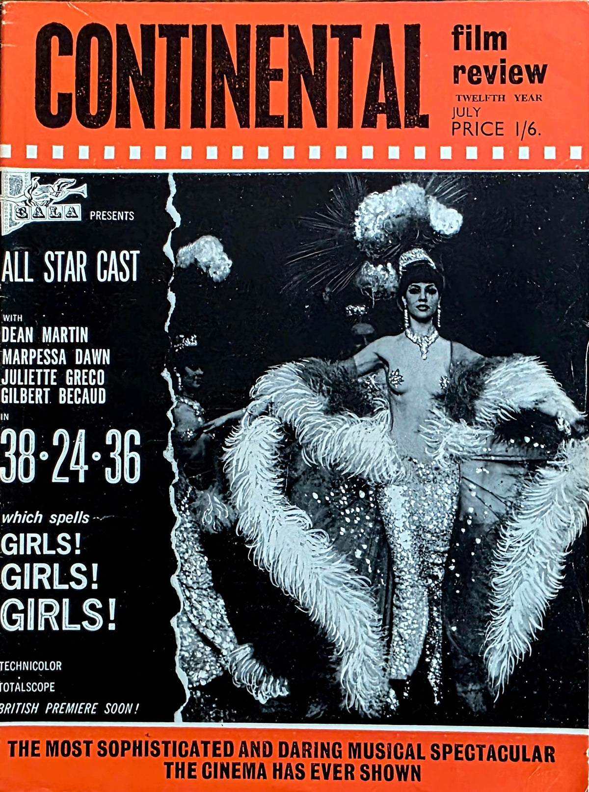 Vintage CONTINENTAL FILM REVIEW July 1964 Good condition- Film