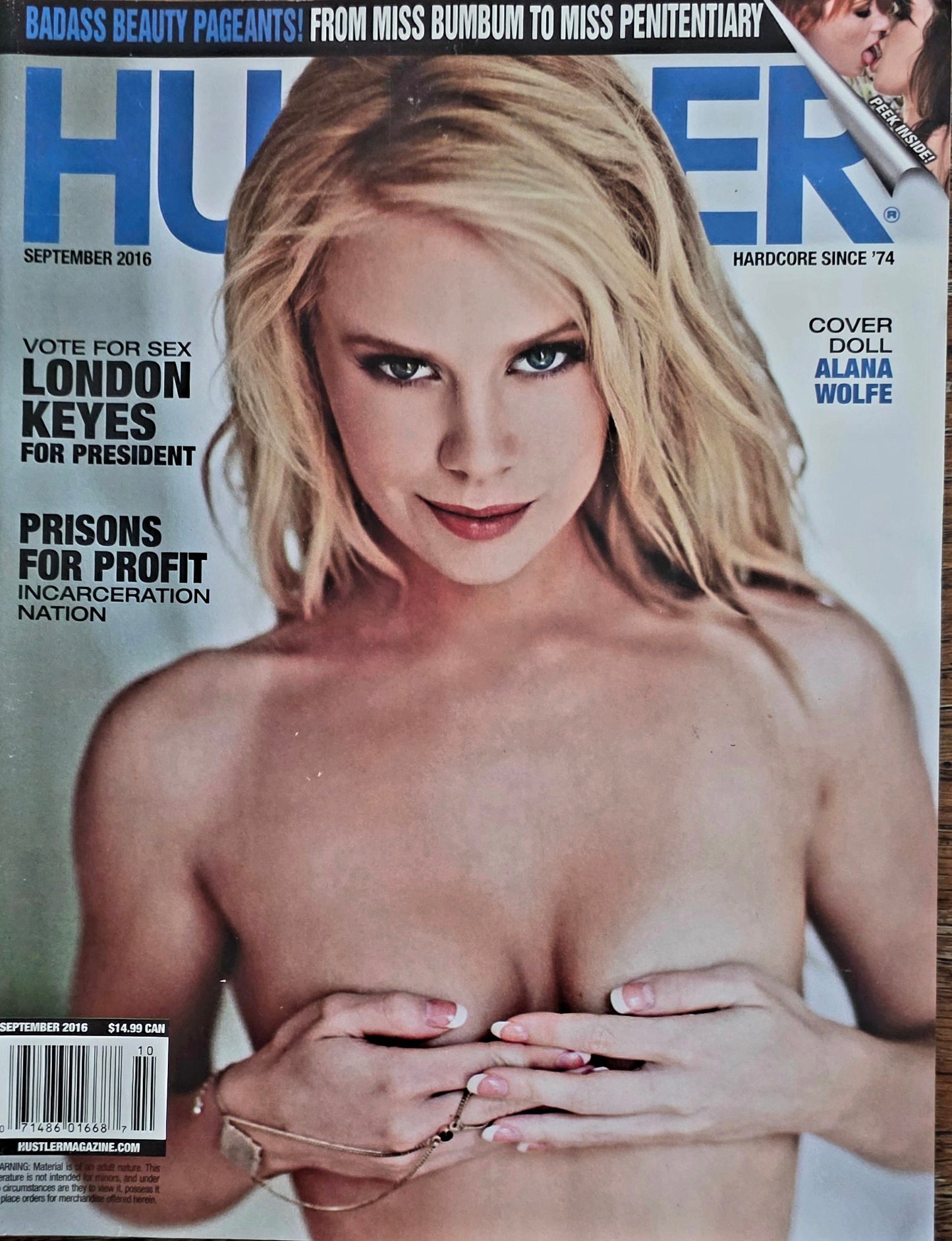 HUSTLER September 2016 Vol 43 #4 Very good condition- Men's Adult Glamour