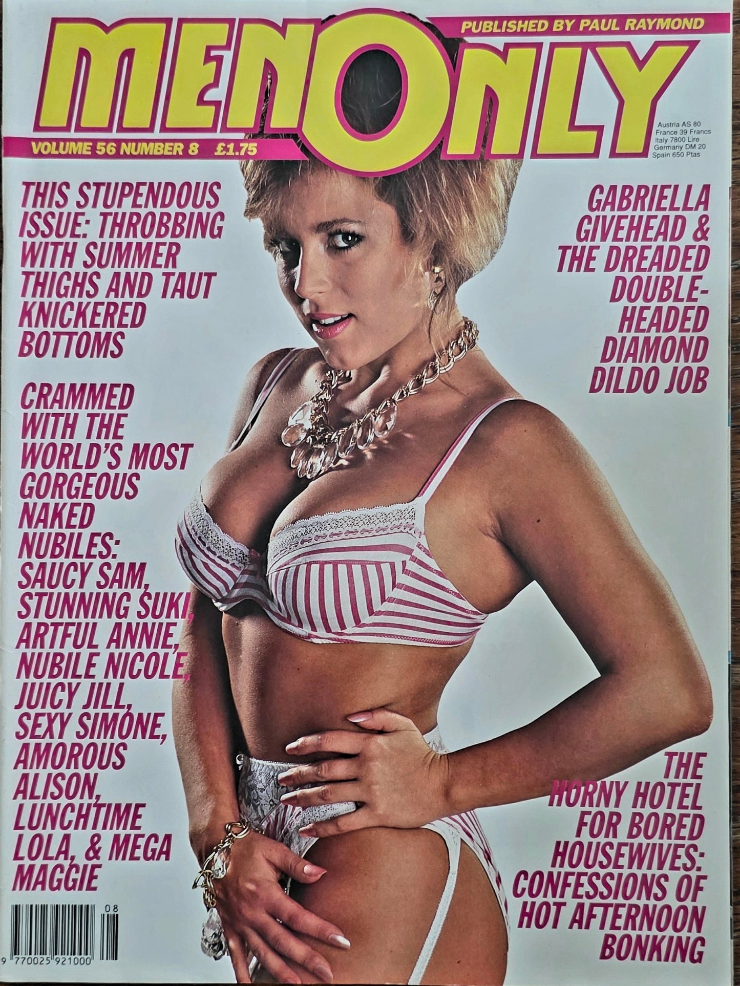 Vintage MEN ONLY Vol 56 #8 Very good condition- Men's Adult Glamour