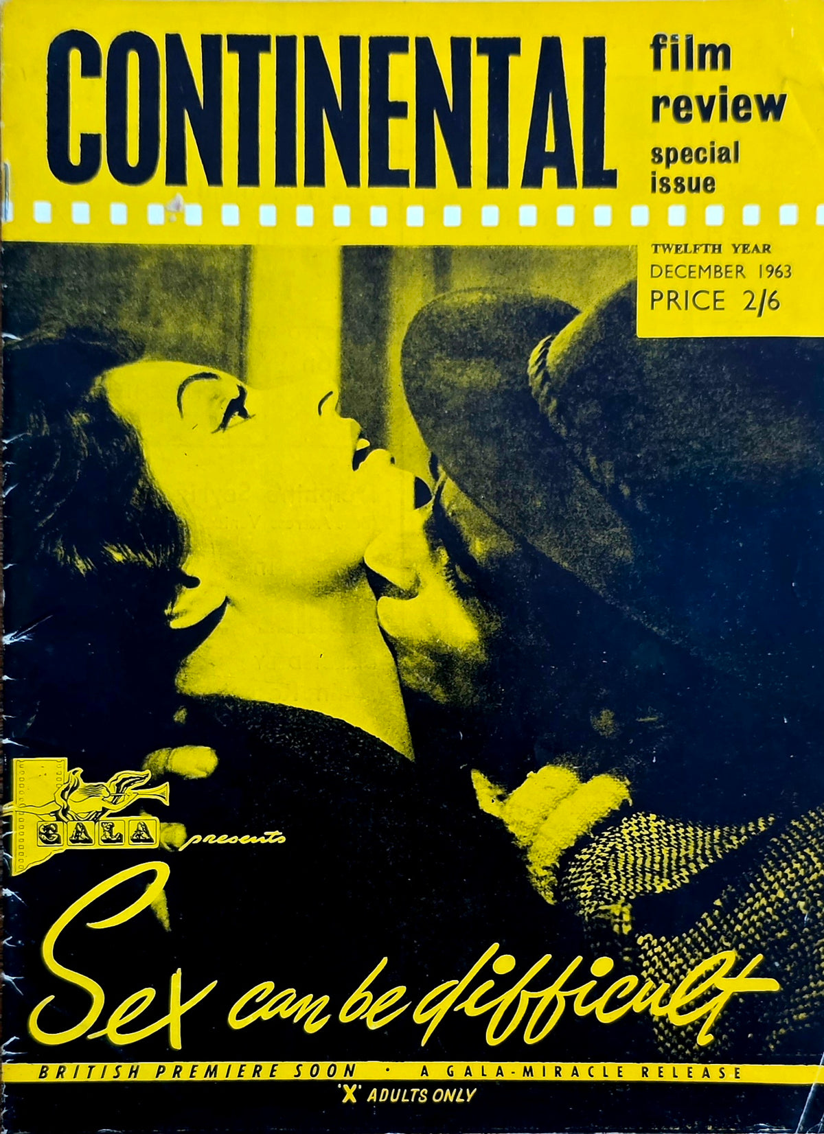 Vintage CONTINENTAL FILM REVIEW Vol December 1963  Good condition- Film