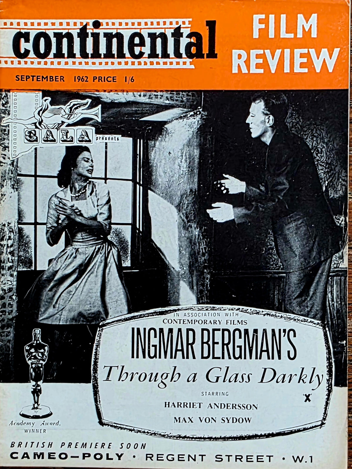 Vintage CONTINENTAL FILM REVIEW September 1962  Good condition- Film