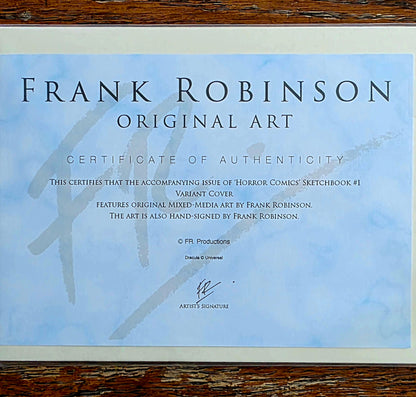 Adult Comic/Graphic novel- HORROR COMICS Sketchbook Bela Lugosi DRACULA FRANK ROBINSON ORIGINAL ART Excellent condition - Adult Comic/Graphic novel